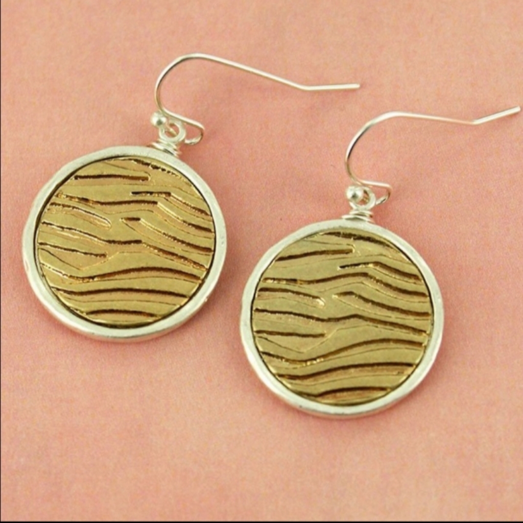 Animal Print Earrings On French Hook Ear Wires
